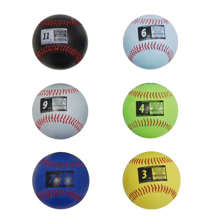 Play9 Balles de baseball en cuir avec coutures LTHR-SET