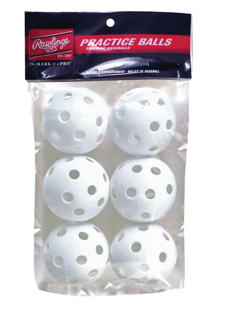 PLBB-W6 Ballons BASE 9" en plastique Rawlings (blanc 6pk) 9